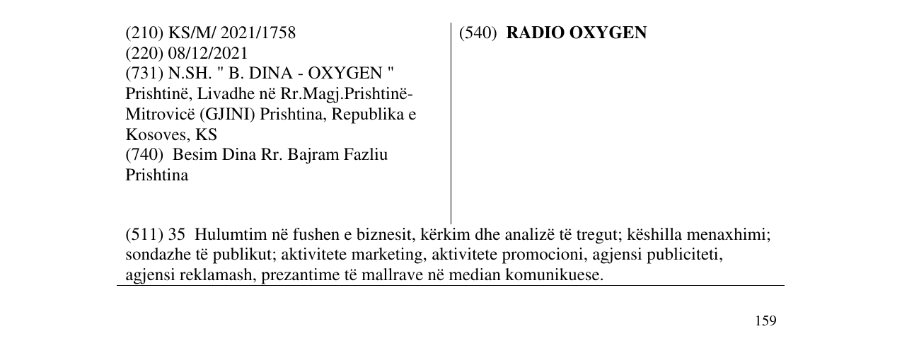 Zëri i markës RADIO OXYGEN në buletin