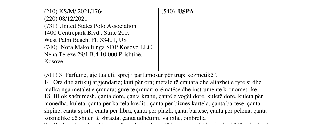 Zëri i markës USPA në buletin