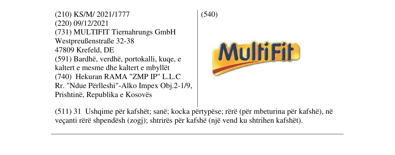 Zëri i markës Markë figurative në buletin