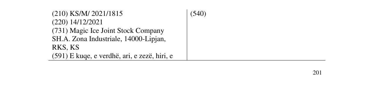 Zëri i markës Markë figurative në buletin