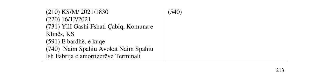 Zëri i markës Spiro në buletin