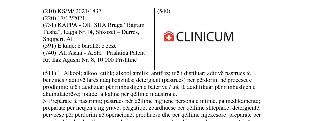 Zëri i markës CLINIKUM në buletin
