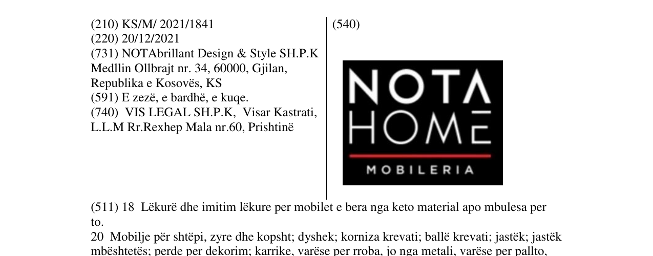 Zëri i markës Markë figurative në buletin