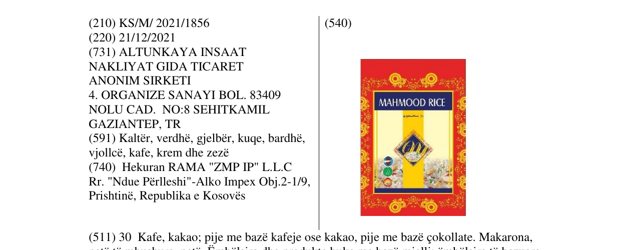 Zëri i markës Markë figurative në buletin