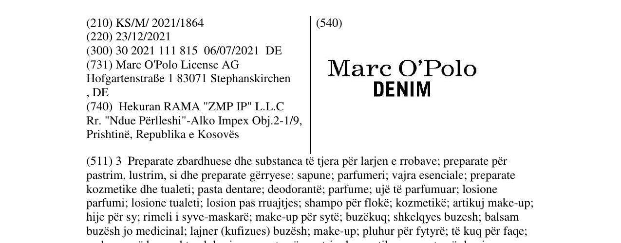 Zëri i markës Markë figurative në buletin