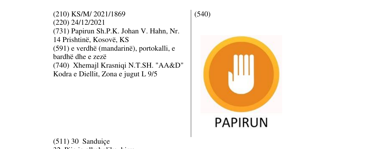 Zëri i markës Markë figurative në buletin