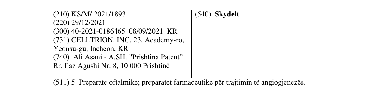 Zëri i markës Skydelt në buletin