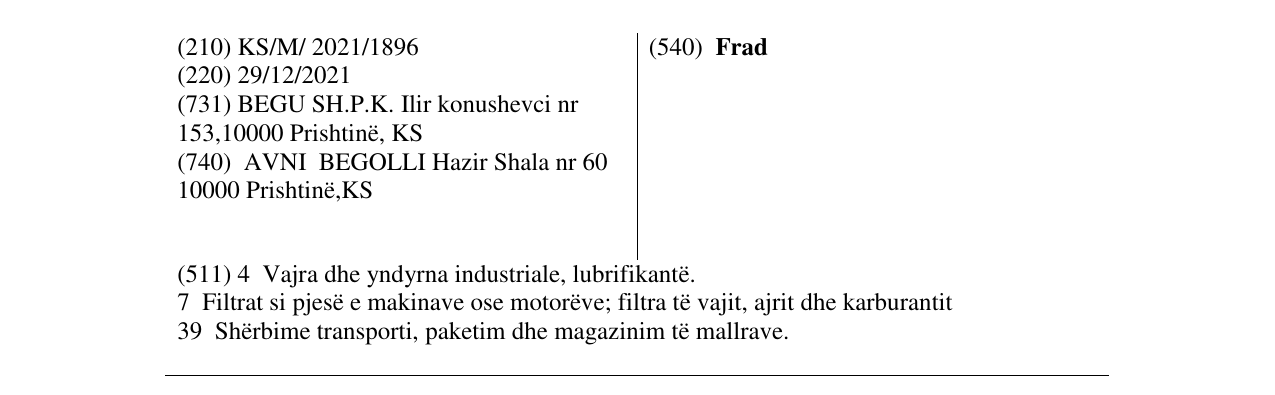 Zëri i markës Frad në buletin