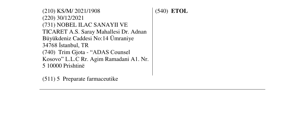 Zëri i markës ETOL në buletin