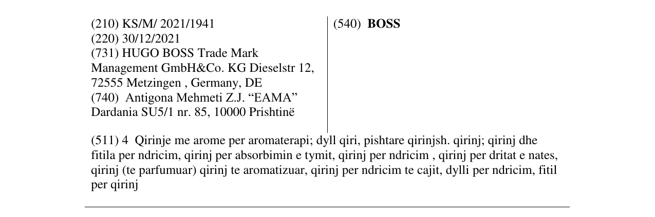 Zëri i markës BOSS në buletin