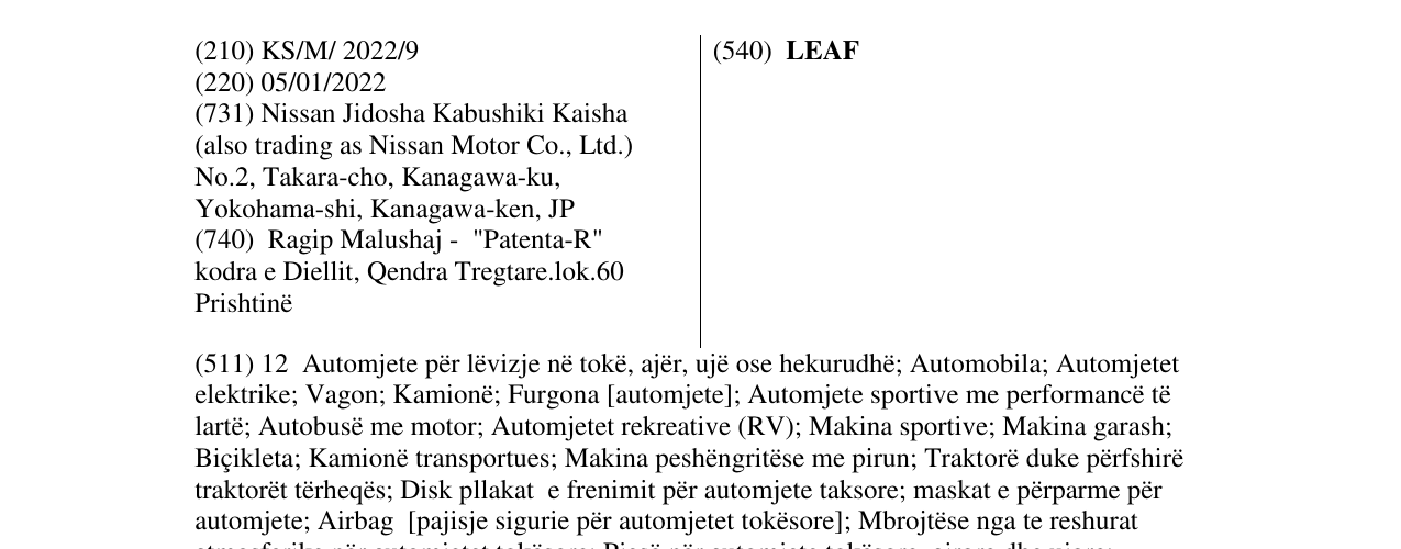 Zëri i markës LEAF në buletin