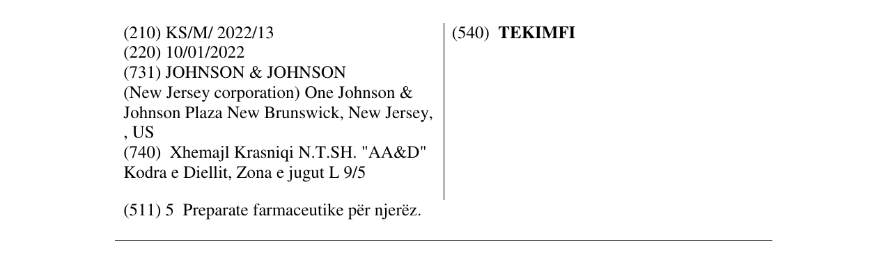 Zëri i markës TEKIMFI në buletin