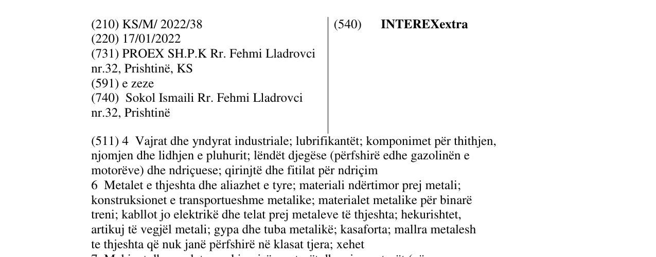 Zëri i markës INTEREXextra në buletin