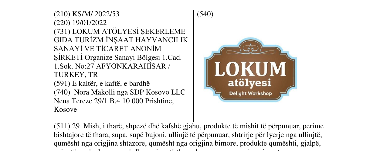 Zëri i markës LOKUM atolyesi në buletin