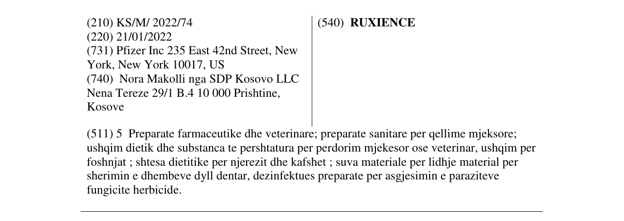 Zëri i markës RUXIENCE në buletin