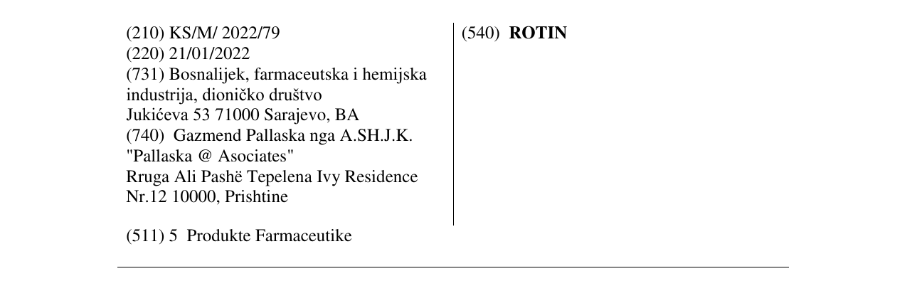Zëri i markës ROTIN në buletin