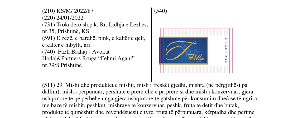 Zëri i markës T Blue në buletin