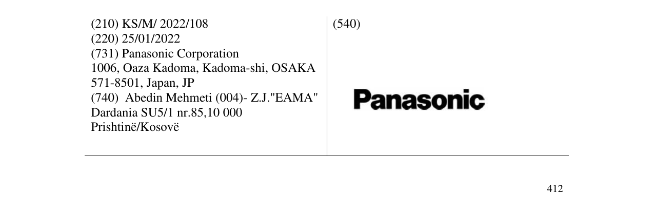 Zëri i markës Panasonic në buletin