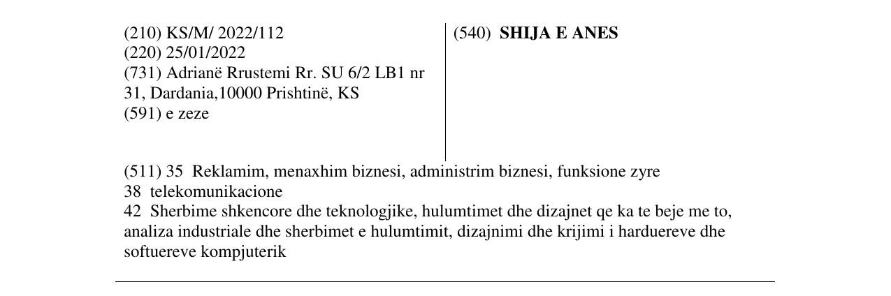 Zëri i markës SHIJA E ANES në buletin
