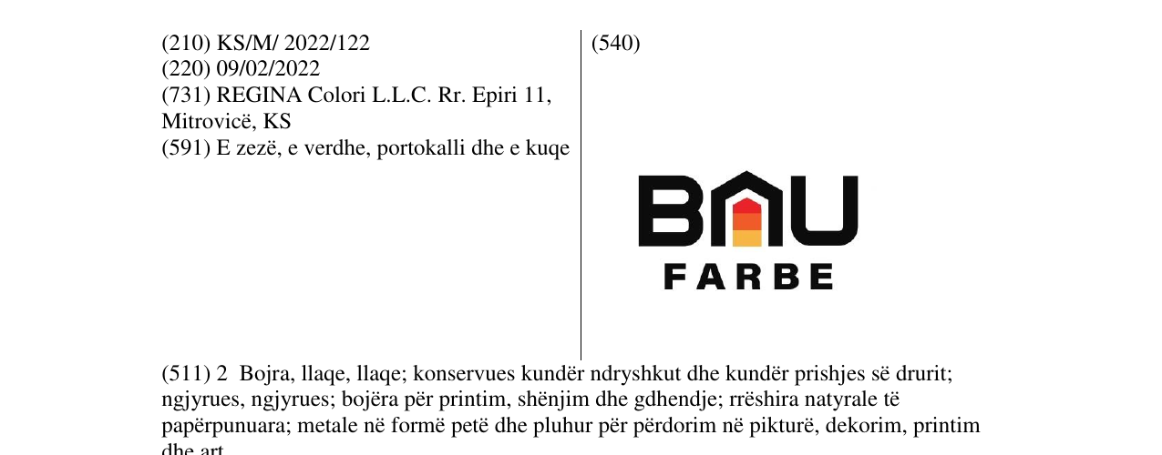 Zëri i markës BAU FARBE në buletin