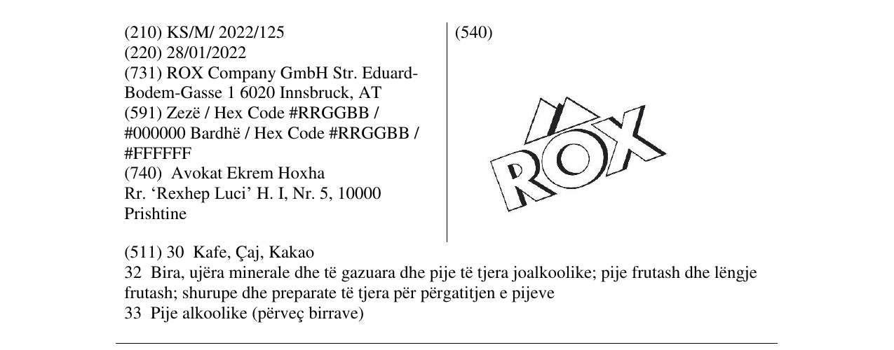 Zëri i markës ROX në buletin