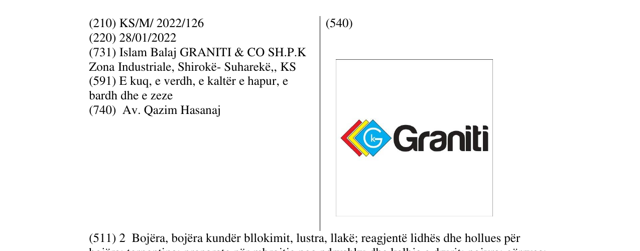Zëri i markës Markë figurative në buletin