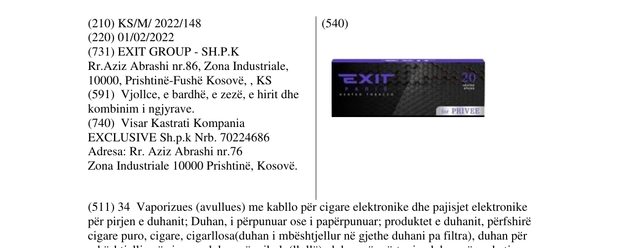 Zëri i markës exit paris në buletin