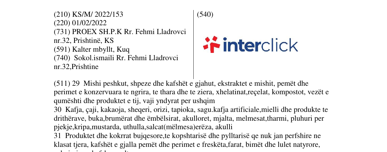 Zëri i markës Interclick në buletin