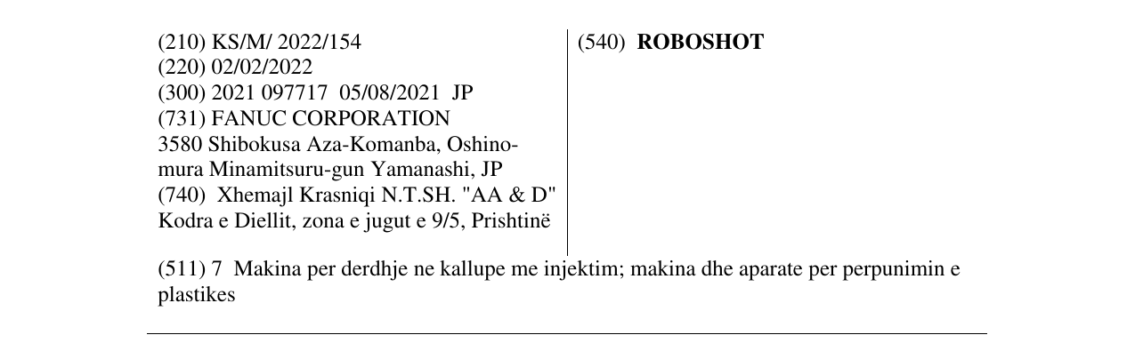 Zëri i markës ROBOSHOT në buletin