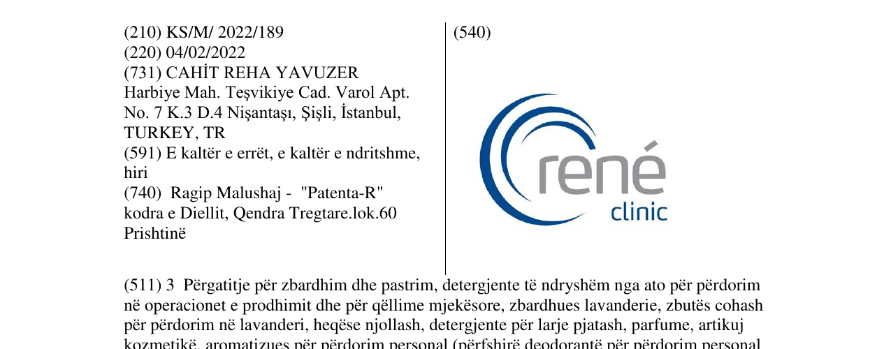 Zëri i markës rene clinic në buletin