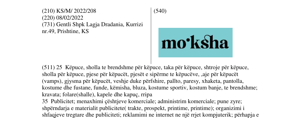 Zëri i markës MOKSHA në buletin