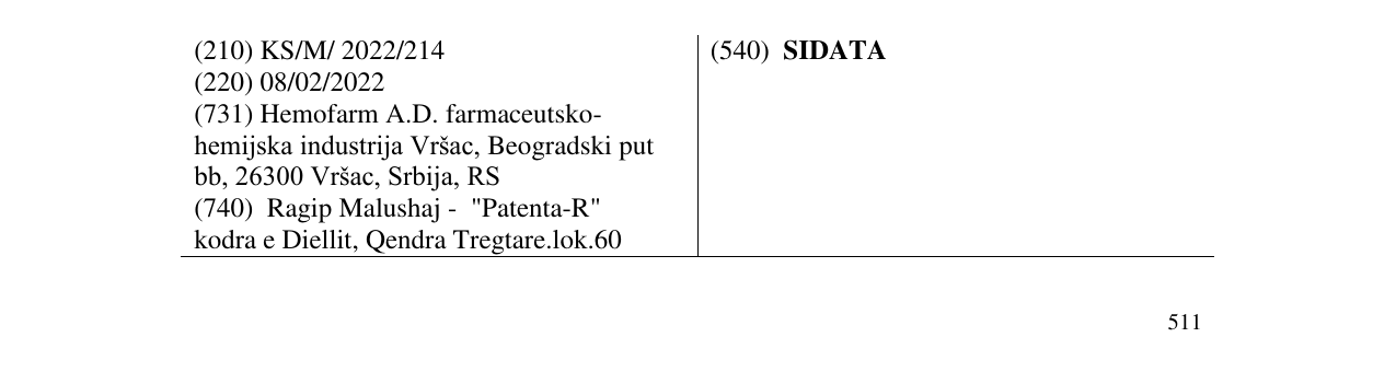 Zëri i markës SIDATA në buletin