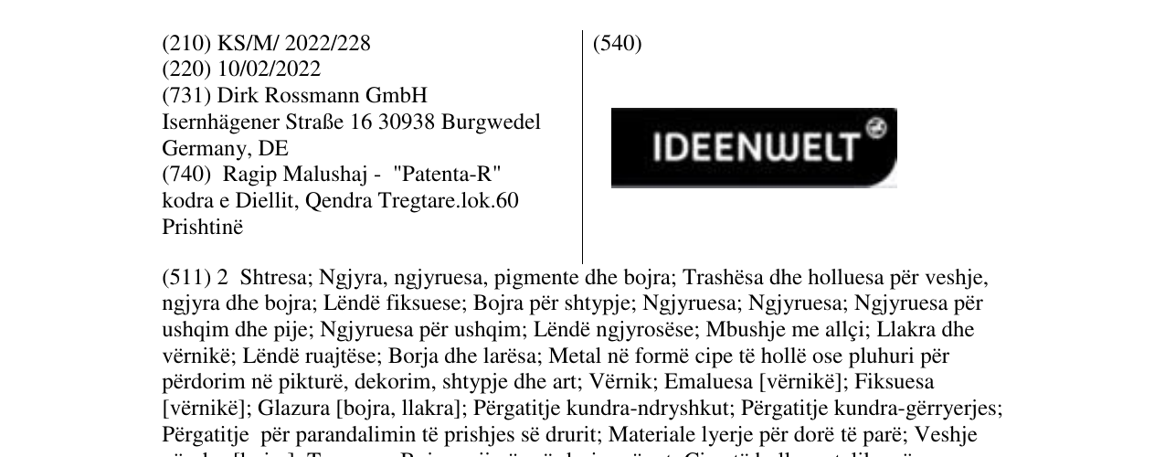 Zëri i markës Markë figurative në buletin