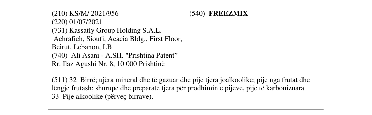 Zëri i markës FREEZMIX në buletin