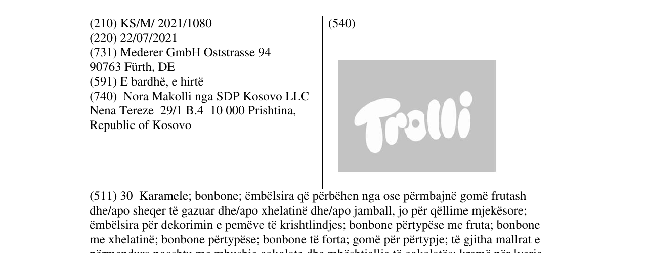 Zëri i markës Trolli në buletin