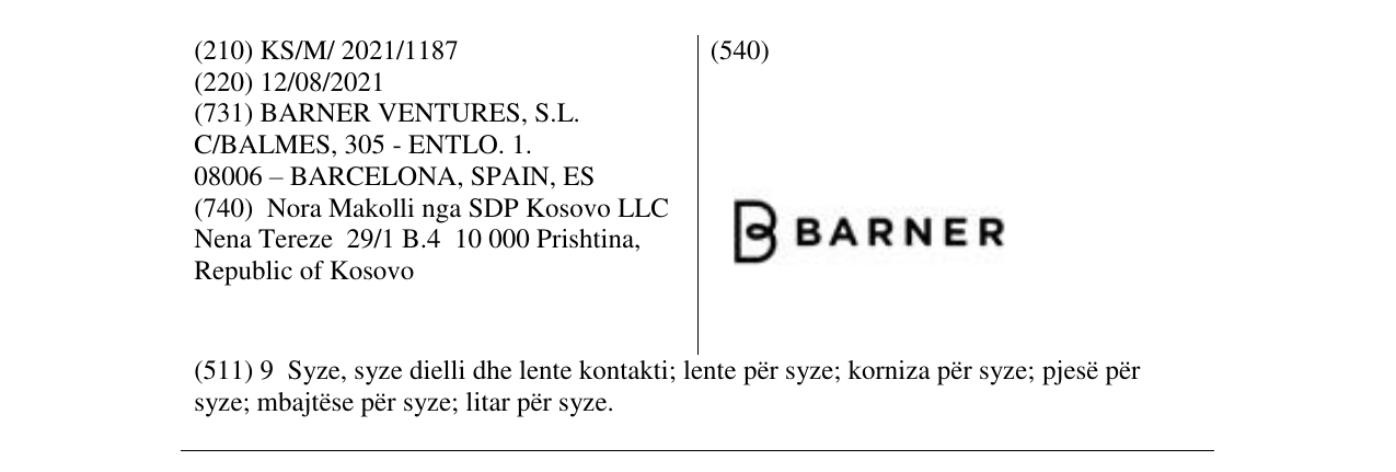 Zëri i markës BARNER në buletin
