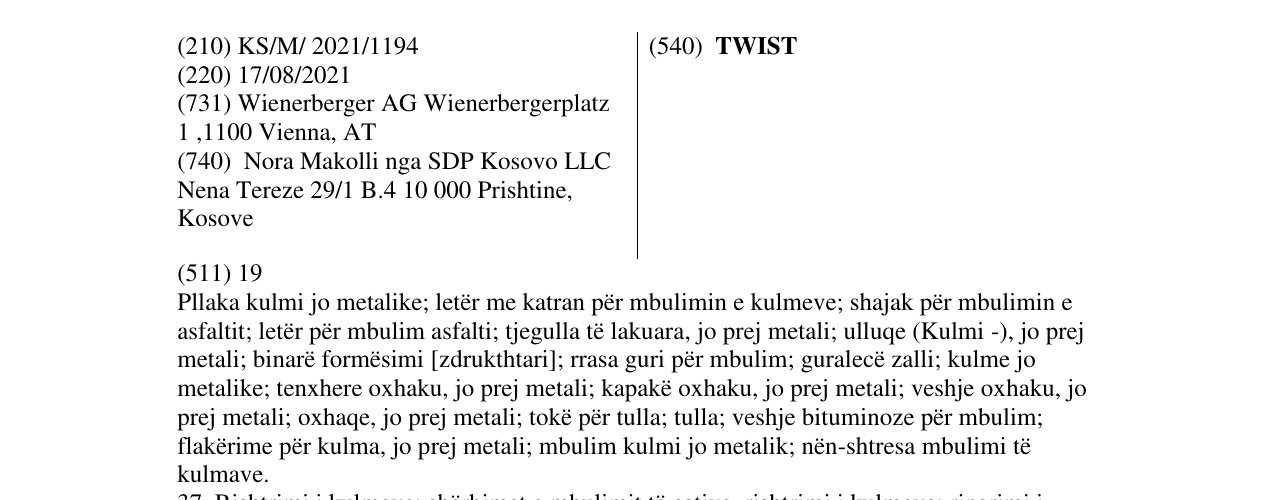 Zëri i markës TWIST në buletin