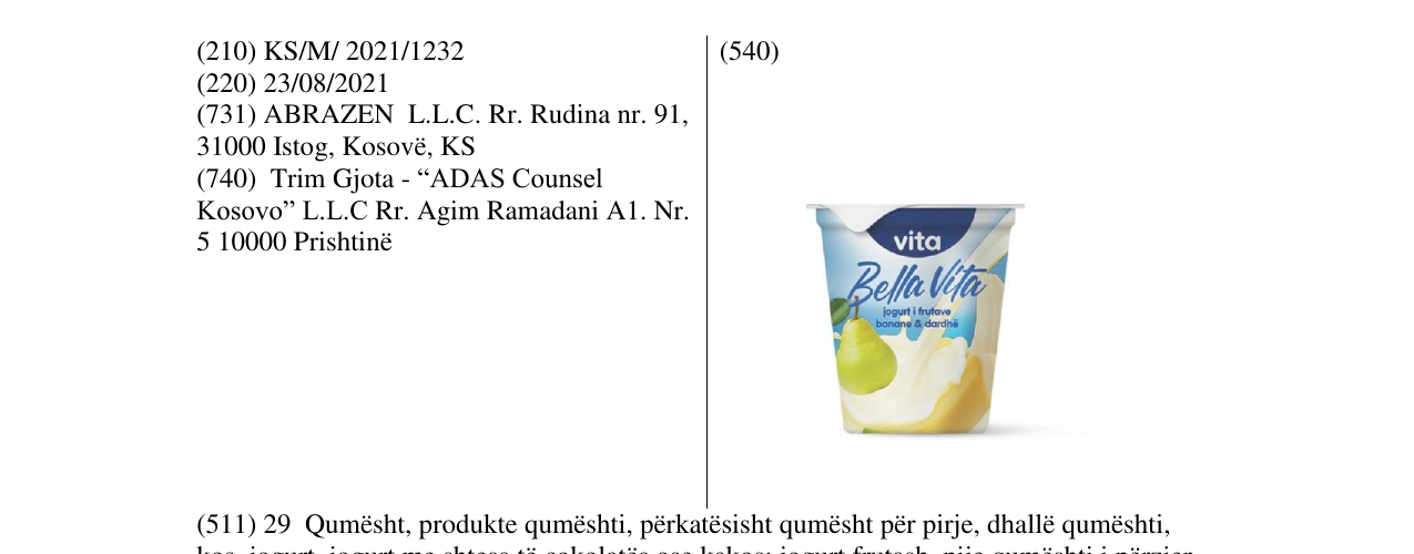 Zëri i markës Vita në buletin