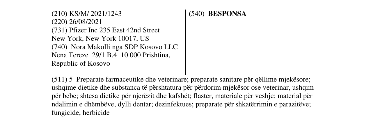 Zëri i markës BESPONSA në buletin