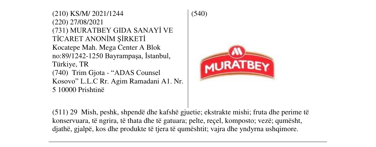 Zëri i markës MURATBEY në buletin