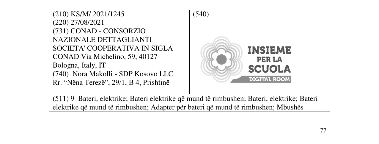 Zëri i markës INSIEME PER LA SCUOLA DIGITAL ROOM në buletin