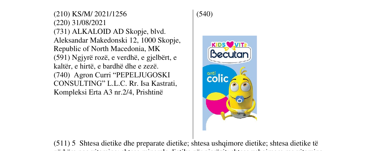 Zëri i markës Markë figurative në buletin