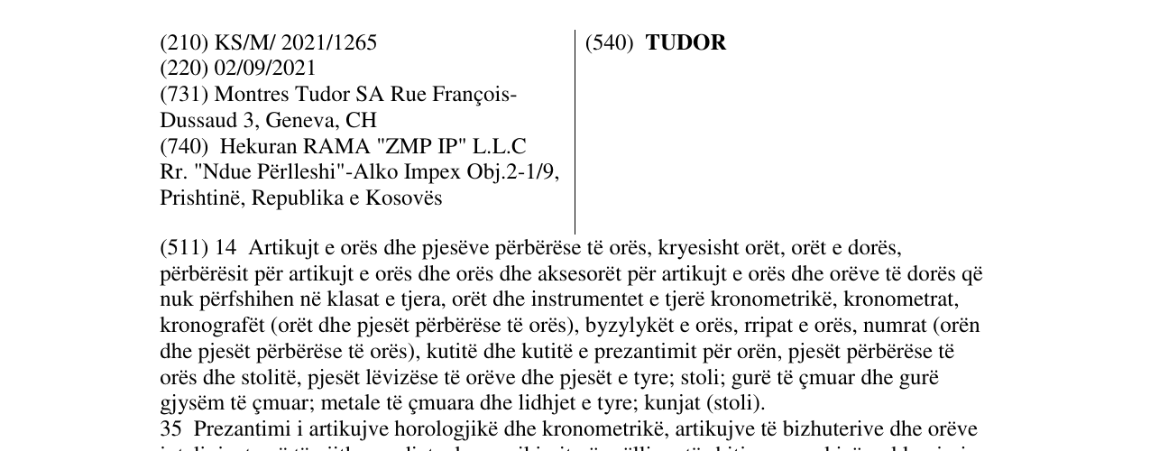 Zëri i markës TUDOR në buletin