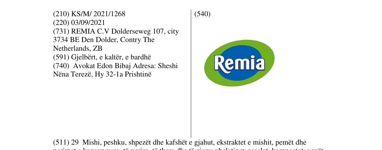 Zëri i markës Remia në buletin