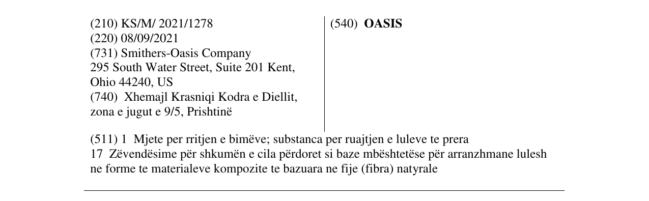 Zëri i markës OASIS në buletin