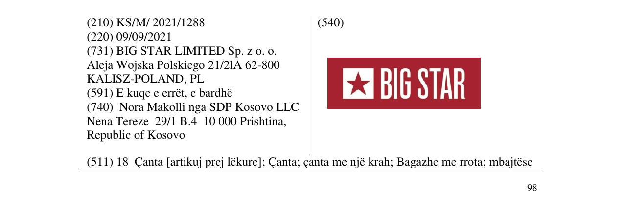 Zëri i markës Markë figurative në buletin
