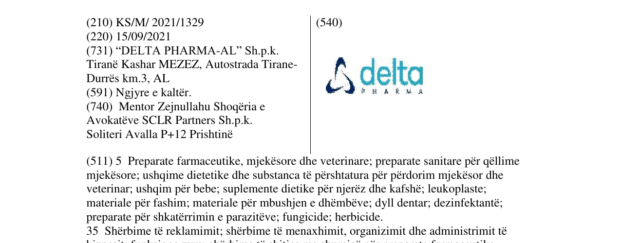 Zëri i markës Markë figurative në buletin