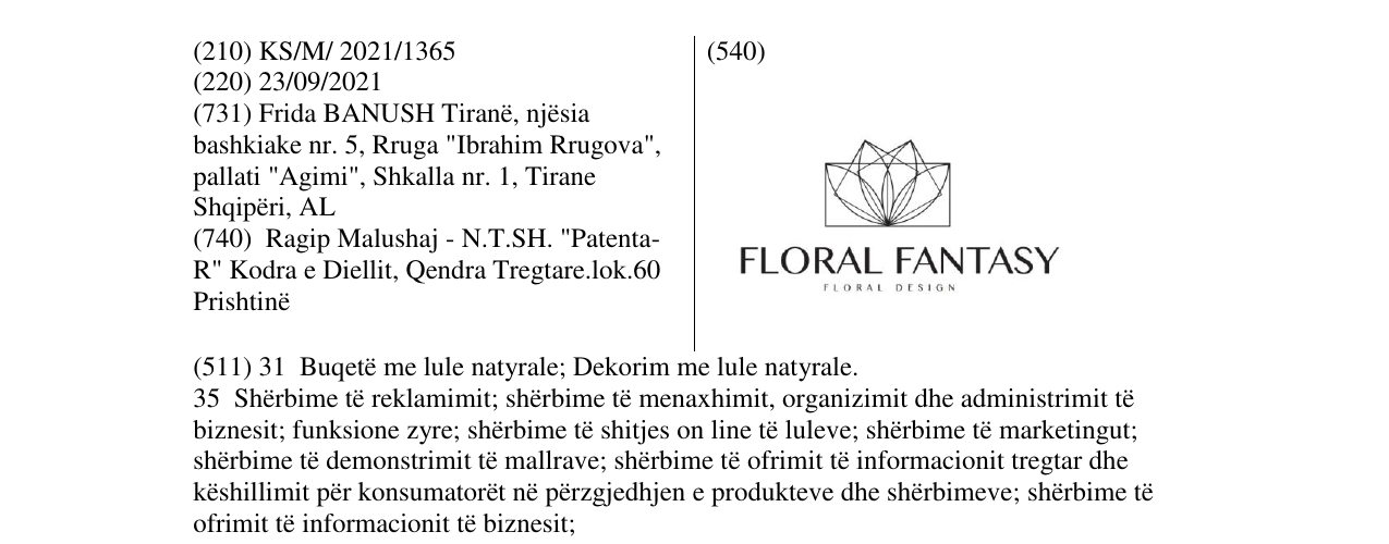 Zëri i markës Markë figurative në buletin