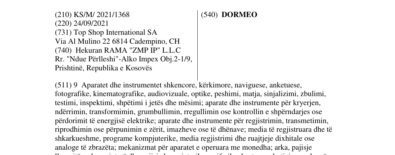 Zëri i markës DORMEO në buletin