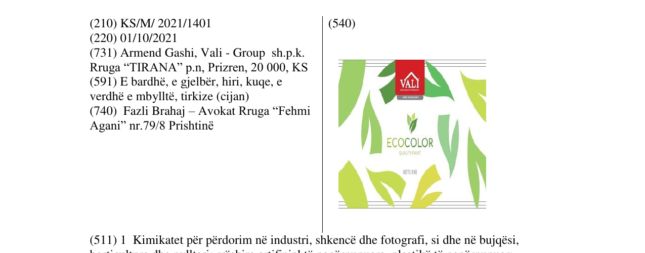 Zëri i markës Markë figurative në buletin